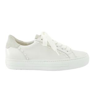 Leather Sneakers. color ivory metallic Leather combo US sizes